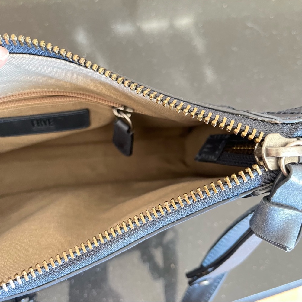 Frye Blue Denim Checkered Crossbody Leather‎ Bag - Picture 4 of 11